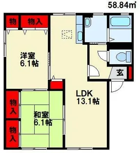 サンハイツ永犬丸B【2階】の間取り