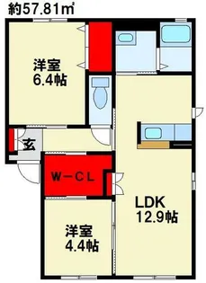 シャーメゾン頓野 B棟【1階】の間取り