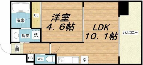 プレジオ阿波座【2階】の間取り