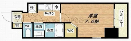 エスリード心斎橋LUXUE【5階】の間取り