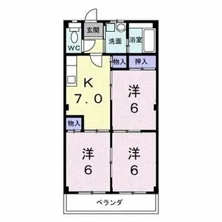 ライフステージ湯山【1階】の間取り