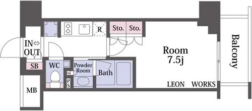 ザ・パークハビオ江坂公園【10階】の間取り