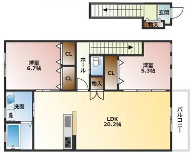 ゼフィールⅢ【201号室】の間取り