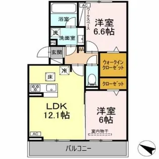 シャンテ フルール【202号室】の間取り