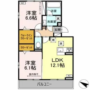 シャンテ フルール【203号室】の間取り