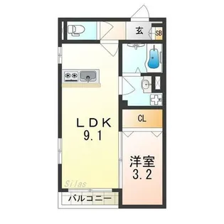 リーヴェ恵我之【2階】の間取り