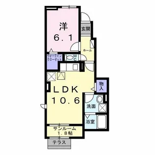 サザンクロス【1階】の間取り