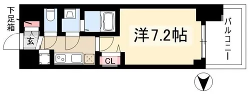 プレサンスジェネ千種内山【2階】の間取り