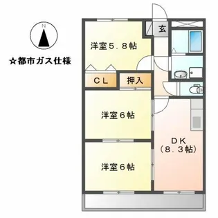 ウェルメイドK【2階】の間取り