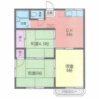 サンハイツ林Ⅰ【102号室】の間取り