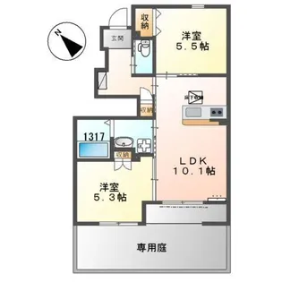サンモール金ヶ崎【1階】の間取り