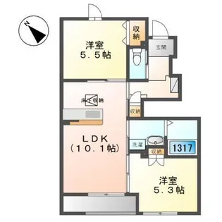 サンモール金ヶ崎【1階】の間取り