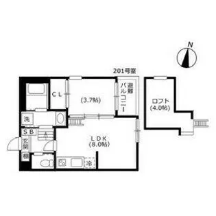 ハーモニーテラス旗屋【2階】の間取り