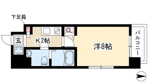 エコロジー鶴舞レジデンス【1006号室】の間取り