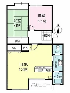星陵台住宅1号棟【5階】の間取り