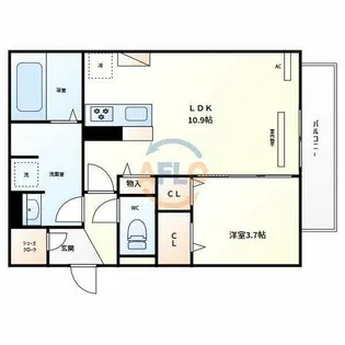 Clashist平野西East【3階】の間取り