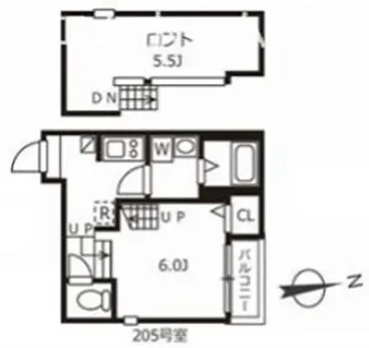 ハーモニーテラス十番Ⅳ【2階】の間取り