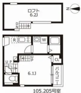 ハーモニーテラス鶴田【1階】の間取り