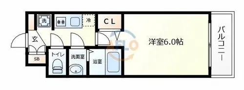 グランカリテ北梅田【5階】の間取り
