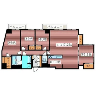 プランドール福住【6階】の間取り