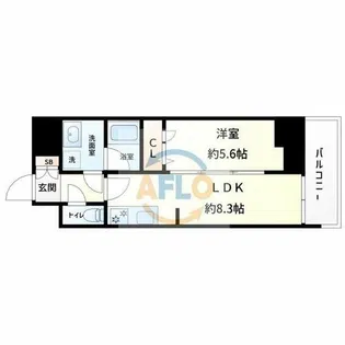 グランプレリス北浜ELNOVEA【15階】の間取り