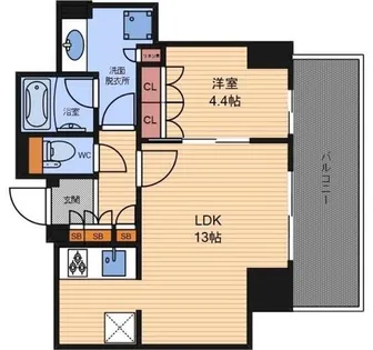 シエリアタワー大阪福島【5階】の間取り