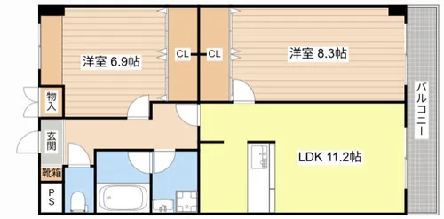 織花舘【305号室】の間取り