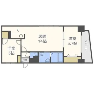 ビッグパレス中島公園【6階】の間取り