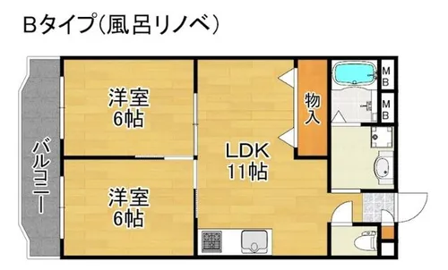 メゾンドール北加賀屋【1階】の間取り