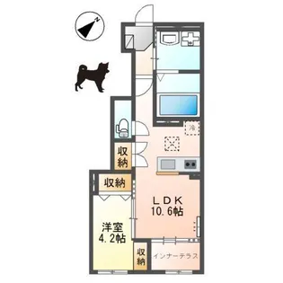 メゾンモンレーヴ【1階】の間取り