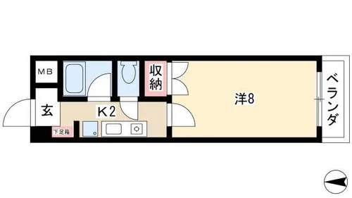 メタモルフゥオー中島【305号室】の間取り