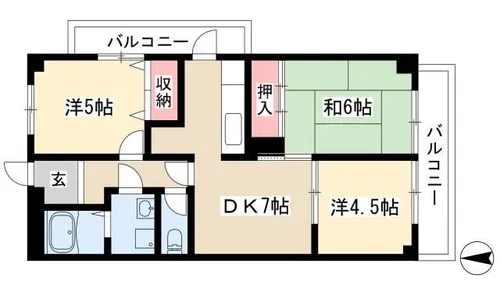 スイートプラザ白壁【3階】の間取り