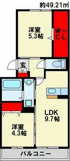 ボヌールチヒロ【201号室】の間取り