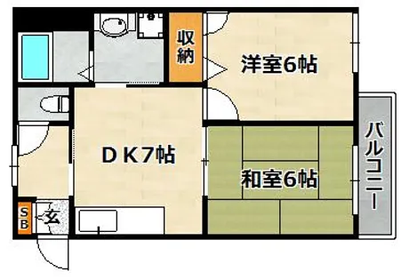 ベルドミールB棟【102号室】の間取り