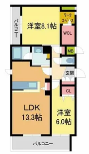 シャーメゾンMAYA岡本【302号室】の間取り