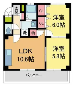 Sempre Vita南甲子園【203号室】の間取り