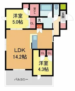 La vita西宮北口【310号室】の間取り