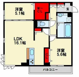 タウンコートカレラⅣ【3階】の間取り