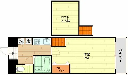 大阪府大阪市西区新町4丁目【マンション】の間取り