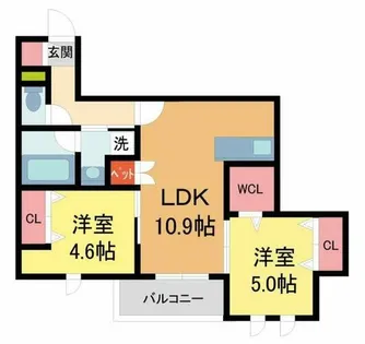 ブルーメ夙川【202号室】の間取り