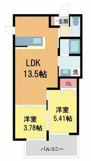 LOHAUS花屋敷駅前【301号室】の間取り