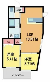 LOHAUS花屋敷駅前【202号室】の間取り