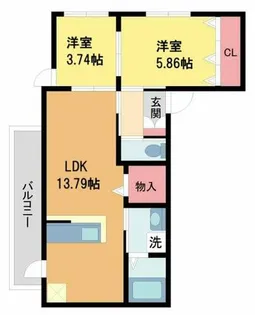LOHAUS花屋敷駅前【203号室】の間取り