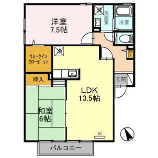 サンラーマ・パティオ B【201号室】の間取り
