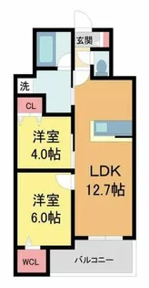 La vita西宮北口【407号室】の間取り