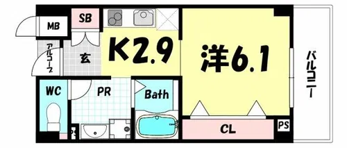 アベニューKOBE山本通り【3階】の間取り