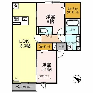 ヴィラアステール B棟【1階】の間取り