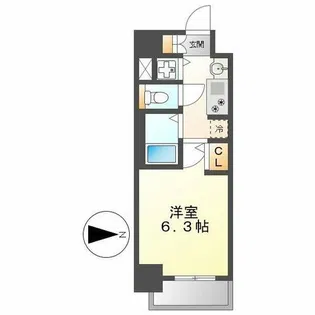 プレサンス金山グリーンパークス【3階】の間取り