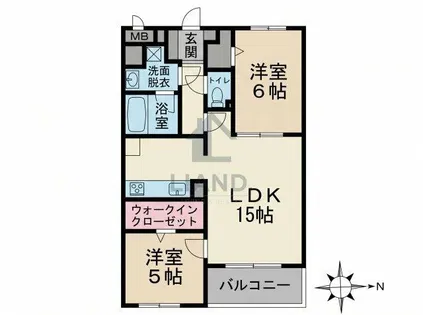 ソルファ姪浜駅南【201号室】の間取り
