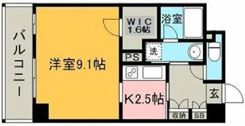 博多プレイス【9階】の間取り